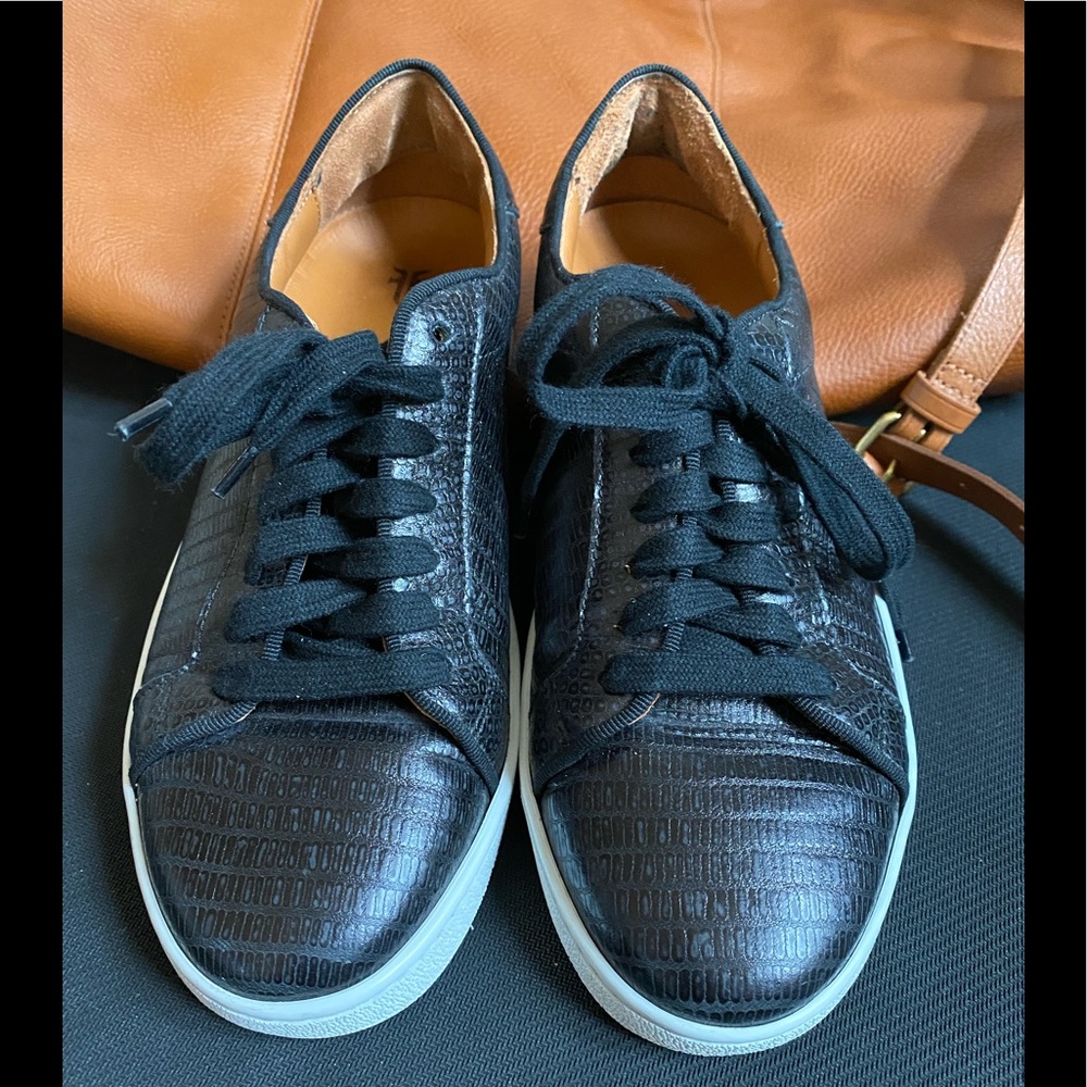 Frye Snakeskin Leather Skater Sneakers